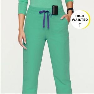 Figs high waisted yola surgical green